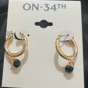 On 34th - Gold and Green Hoop Earrings - Macy’s Jewelry